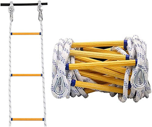 CXJGCRDM Strickleiter, Sicherheitsleiter, Feuerleiter, Notleiter, weiche Sicherheitsstrickleiter mit Karabinern für Erwachsene/5M