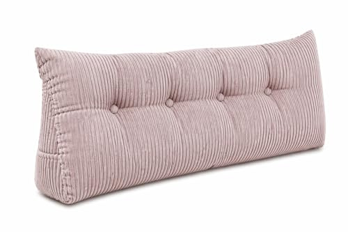 chilly pilley® Stützkissen Cord Rückenkissen Lesekissen Bettkissen Wandkissen Keilkissen Bettstützkissen viele Farben, 100x50x20 (Hellrosa)