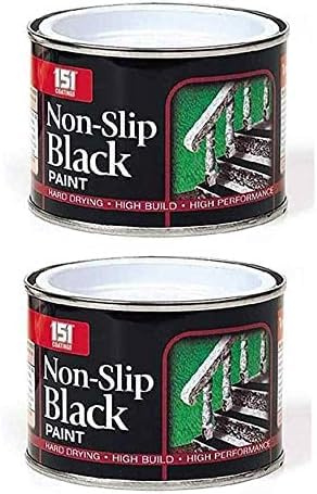 GSV Essentials 2x Non-Slip Matt Black Paint, Hard Drying, Non-Cracking, Durable and Long Lasting Performance, Easy To Use, Ideal for Wood, Metal,Concrete (180 ml)