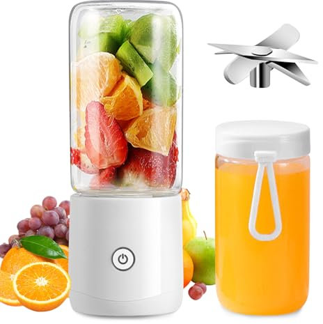 BORDEAG Batidora Portatil, 380ml Batidora de Vaso Portatil, Batidora Smoothies Recargable con 8 Cuchillas, Batidora de Frutas, Licuadoras para Zumos Y Batidos para Frutas Verduras Milkshake