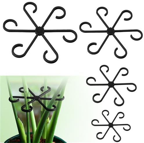 Jiozermi Monstera Lot de 12 supports de tige de plantes d'intérieur réutilisables en plastique pour plantes grimpantes, piquets de treillis pour arrangement de jardin soigné (noir)