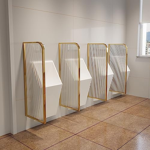 Urinalsieb aus gehärtetem Glas, goldfarben, mit Edelstahlrahmen, Badezimmer-Trennwand für Hotels, Büros, Bars, Einkaufszentren, öffentliche Toiletten, 1 Stück