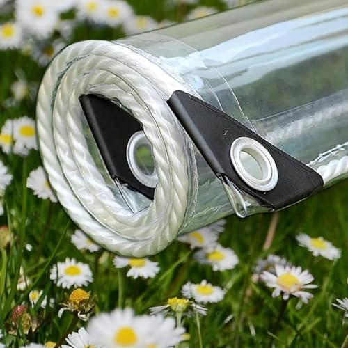 Generisch Plane Transparent Mit ösen 0.35mm PVC Wasserdicht Abdeckplane Durchsichtig 1.8m 2m 2.2m 2.5m 2.8m 2.9m 3.5m Abdeckplane Klare Abdeckfolie Windschutz Terrasse für Außenbereich(1.4x2m)