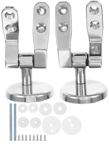 BIUDECO Set Cerniere per Sedile Wc in Lega di Zinco con Viti di Montaggio Kit di Sostituzione della Ferramenta per Coperchio Wc Montaggio Stabile e Silenzioso per Bagni Domestici