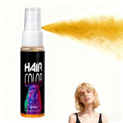 Temporary Hair Color Spray,Hair Dye Spray,Washable H/air Dye Sp/ray,Instant Ha/ir Spra/y,Temporary and Colorful Ha/ir Dy/e,Hai/r Gel Women,Colour Hai/r Spra/y for Christmas,Halloween,Parties(Gold)