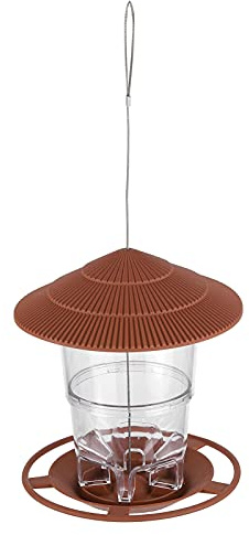 Riuulity Vassoio Trasparente per Mangiatoia per Uccelli Selvatici con Struttura a Prova di Perdite per Terrazza Giardino Esterno, Bellissimo Design a Padiglione, Altezza rotonda. 1Oggetto adatto: