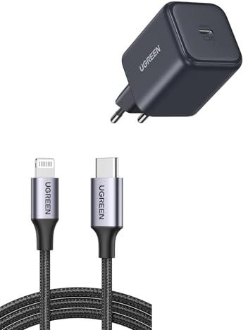 UGREEN 45W Chargeur USB C Rapide et Câble Lightning vers USB C 2M