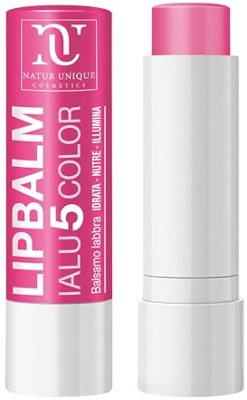 NU - LipBalm Ialu5Color ROSA | Balsamo Labbra Idratante Acido Ialuronico | Burrocacao Colorato Naturale | 8 Ore Idratazione | Stick Labbra Senza Nichel | Nutre e Illumina | Aroma Vaniglia | 4,2ml