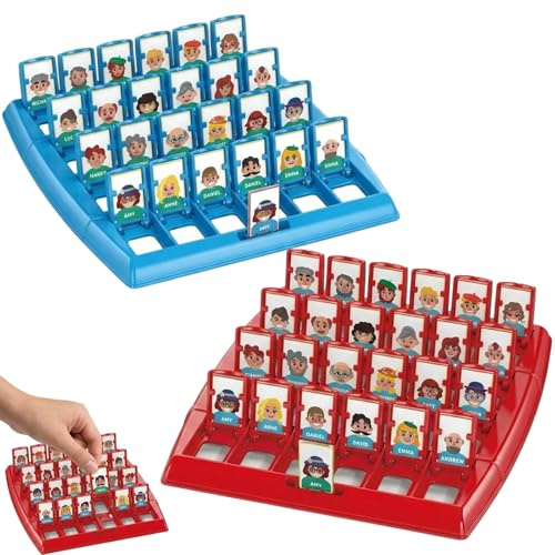 2er Set Wer Ist Es Spiel, Ratespiel Rot & Blau