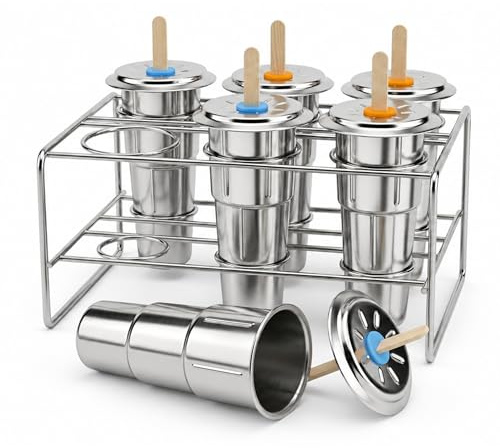 Onyx 18/8 Stainless Steel Popsicle Mold, Set of 6