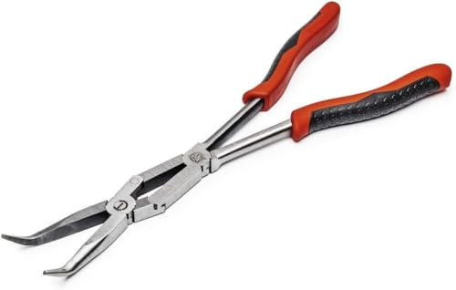 Crescent 13 X2 Dual Material Long Reach Bent Nose Pliers - Home Improvement & Repair - Heavy Duty Electrician Tool - PSX201C