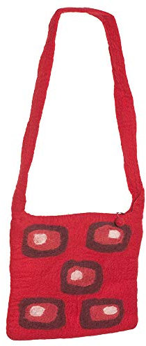 HAB & GUT -MF020-ROT- Besace Rouge RETRO, sac à bandoulière - 100% feutre de laine