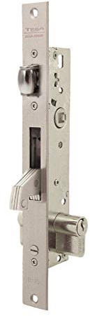 Tesa Assa Abloy 2246253AI Cerradura Monopunto para Perfiles Metálicos, Acero Inoxidable, Entrada 25mm, Set de 1 Pieza