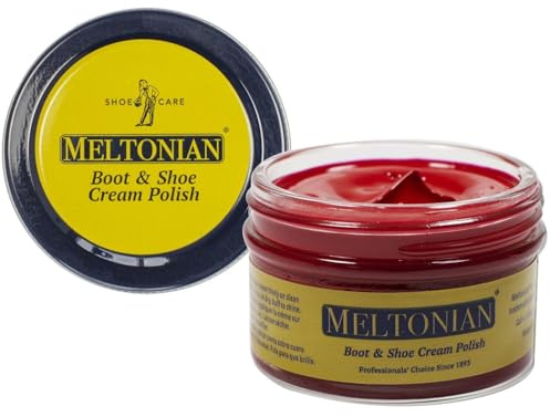 Meltonian Cream | Cardinal Red 023 | Quality Shoe Polish for Leather and Leatherette (Synthetic) | Use on Boots, Shoes, Belts, Gloves, Purses and Accessories | Leather Conditioner | 1.7 OZ Jar