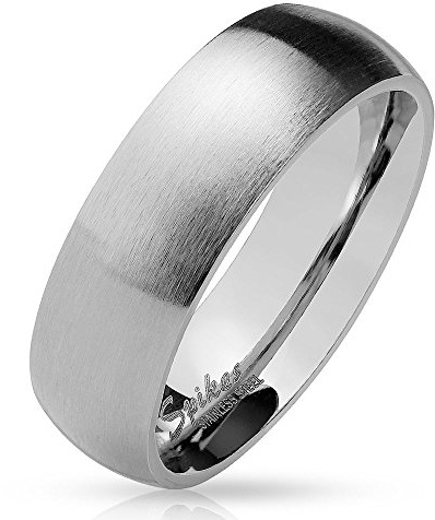 Bungsa Ringe für Damen & Herren - Silber, Rosegold, Gold, Blau, Schwarz - Damenring aus Edelstahl Matt - Edle Verlobungsringe, Freundschaftsringe & Partnerringe