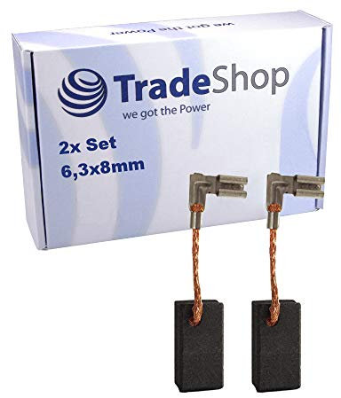 2x Kohlebürsten 6,3x8mm für Elektro-Werkzeuge (Winkelschleifer, Oberfräse, Stichsäge, Hobel, Säge uvm.) Motorkohlen Kohlestifte%0d%0a