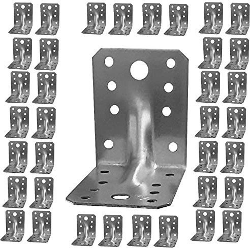 Pack of 50 Angle Corner Brackets for Wood, Heavy Duty 70x70x55 mm