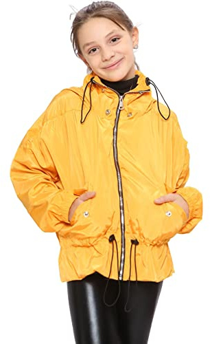 A2Z 4 Kids Flickor Vindjacka Vattentät Regnjacka Vindtät - Windbreaker 733 Mustard 7-8