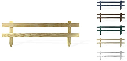 Floranica Kleiner Gartenzaun 1 stk. 30 cm x 100 cm Natur Mini Steckzaun Zierzaun Friesenzaun Lattenzaun zum Stecken Vorgartenzaun Beetzaun Kiefernholz imprägnier