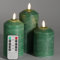 Eywamage Velas verdes sin llama con control remoto, velas de cera LED que funcionan con pilas, juego de 3