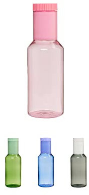 Design Letters Caraffa Acqua 1 Litro | Brocca Vetro in Borosilicato con Coperchio | Bottiglie Vetro Trasparente | Borraccia Vetro Lavabile in lavastoviglie | Carafe per acqua calda fredda/caffè/latte