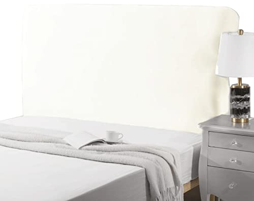 Elastica Copertura Per Testiera Per Letto Imbottito/Legno/Pelle Copri Testata Del Letto Matrimoniale Singolo Rettangolare/Leggermente Stondata Fodera Testiera Letto Prote(Lunghezza:180-200cm,Bianco)