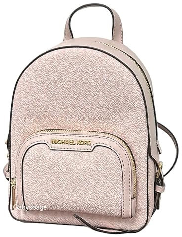 Michael Kors Jaycee XS Mini Convertible Rucksack MK Signature Crossbody (Powder Blush), Powder Blush