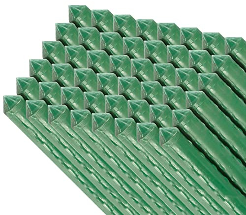 ACAN Tradineur - Pack de 48 tutores de Acero plastificado para Plantas de diámetro 1,10 x 150 cm, Ideal para el Cuidado del jardín. Varillas para el Cuidado de Plantas y arboles (Color Verde)