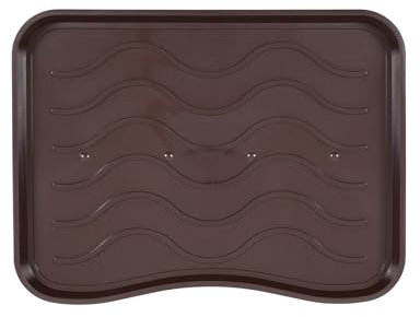 e-floor Schuhabtropfschale | 38 x 50 cm | Braun | Schuhmatte | Schuhablage | Schuhunterlage | Abtropfschale für Schuhe Regen Herbst Winter | Anti-Rutsch | große Schuhunterlage | Napfunterlage