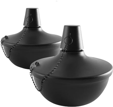 Lot de 2 torches de table en métal à la citronnelle - 2 brûleurs à huile en métal pour jardin, maison, terrasse, rassemblement