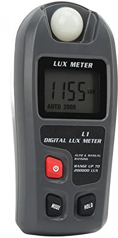 Digitales Lux-Messgerät, Illuminometer mit Flexiblen Sensor, 0,1-200.000 Lx, 0,01-20.000 Fc, Automatische Bereichswahl, Lichtmessgerät für Präzise Messungen