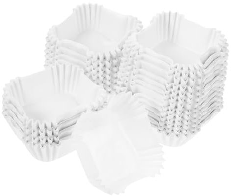 Pirottini di Carta per Cupcake Quadrati 2000 Pezzi Colore Neutro Antiolio