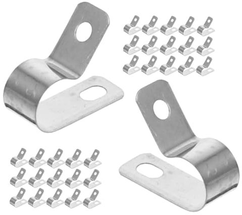 HOMSFOU 50 Stück Edelstahl Kabelclips R-förmig Robuste Drahtklemme Für Kabelmanagement Vielseitige Kabelbefestigung Für Wand Und Elektroinstallation