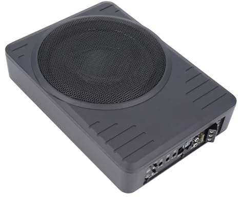 Jauarta 10in Under Seat Active Subwoofer 600W Built in Amplifier Premium Bass Slim Active Powered Under Seat Subwoofer for Car Truck