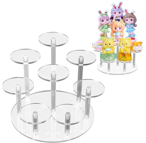 xyuayamz Transparent akryldisplay, parfymdisplayställ, pop-figurer hylla, för cupcake, läppstift, nagellack, samlarobjekt, kosmetiska desserter och hantverk (1 stycken, 8 steg)