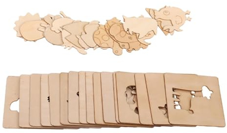 Perfeclan Zeichenschablonen für Kinder, Kreideschablonen aus Holz, pädagogische DIY-Malschablonen, Malvorlagen für Kleinkinder, Kunsthandwerk, 20 Stück