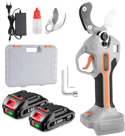 ONEVAN Coupe-tube électrique sans fil avec 2 batteries de 2000 mAh, affichage numérique LCD, diamètre de coupe max. 35 mm, coupe-tube pour tuyau en plastique PVC