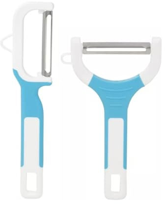 Kiswa Collection Set of 2 Stainless Steel Vegetable Peelers | Universal Pendulum Blade for Asparagus, Potato, Fruit Slicing | Carrot Cutter Grater Set