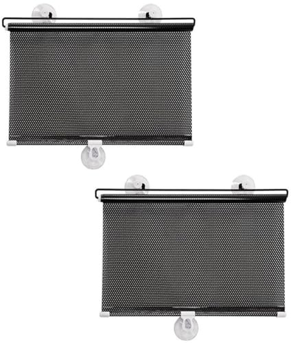 Bavooty Sonnenrollo Auto, 2er Pack Sonnenschutz Auto Baby, UV-Schutz 30, 40 x 60 cm, Schwarz