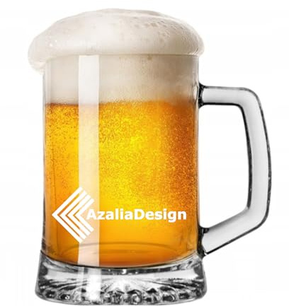 Bierkrug mit Logo Gravur – 620 ml – Individuelles Firmenpräsent aus Glas – Spülmaschinenfest – Personalisiertes Werbegeschenk – Hochwertiger Bierkrug mit Wunschmotiv
