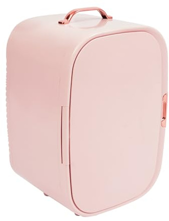 Susoso Mini réfrigérateur, 12 litres, cosmétiques, réfrigérateur de table avec câble d'alimentation de voiture, température de chauffage max 60 ℃ pour crème pour les mains, rose