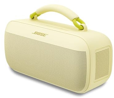 Bose SoundLink MAX, Altavoz portátil con Bluetooth para Exterior con Graves potentes, Resistente al Agua estéreo con Bluetooth y conexión USB-C, hasta 20h de autonomía, AUX de 3,5 mm, amorillo limón