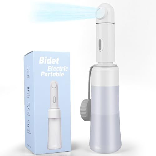 Portable Electric Bidet for Travel, Rechargeable IPX7 Waterproof Handheld Bidet Sprayer 350ML Bottle, 2 High Pressure Modes, Mini Bidet for Personal Hygiene Cleaning,Postnatal Care,Perineal Treatment