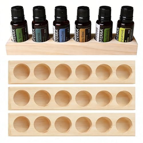 VolksRose 4 Pack Organizador para Aceites Esenciales - Estante con 6Huecos para Frascos de 5ml a 15ml, estante de almacenamiento para esmalte de uñas y perfume