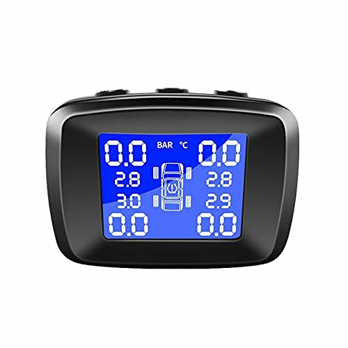 BOROCO Reifendruck-Überwachungssystem, Auto TPMS Drahtloses Reifendruckkontrollsystem mit LCD + 4 interne Sensoren, Zigarettenanzünder USB-Ladegerät