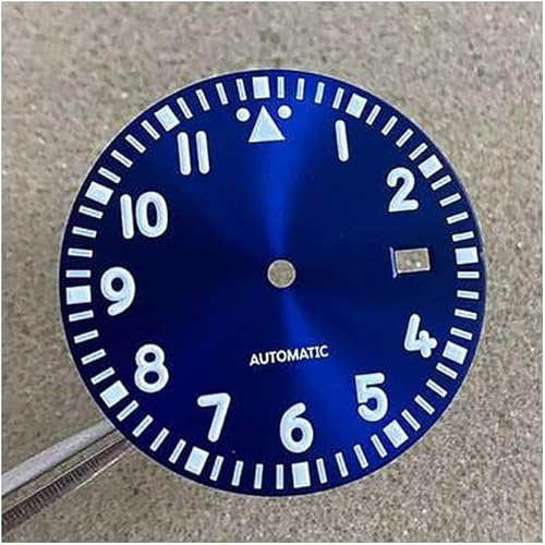 Esferas de reloj adecuadas Esfera de reloj Esfer Esfera de 33,5 mm con esfera verde luminosa, esferas de reloj modificadas for calibre NH35/NH36/4R/7S, piezas de reparación y accesorios.(Style3)