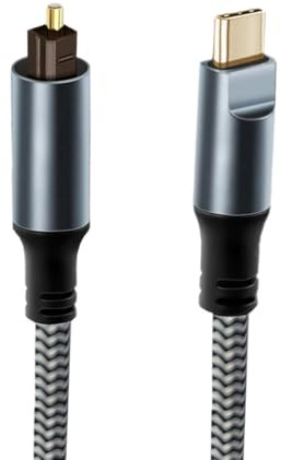 CY Typ-C auf SPDIF Toslink Optisches Audiokabel Opt-Stecker USB-C auf Digital Optical Fiber Optic Sound Interface Stecker Adapterkabel für Desktop-Laptop (180 cm)