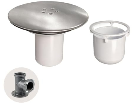 Copertura Per Scarico Doccia Universale 90 Mm/115 Mm – Sostituzione Coperchio Scarico Viega– Design Elegante Con Finitura Cromata E Facile Manutenzione Per Bagno E Doccia