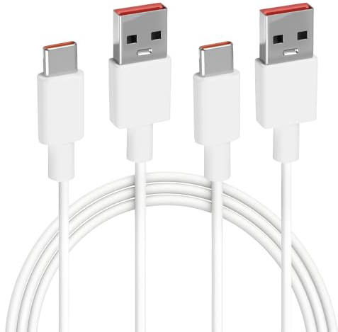 Wvxilyr 2 Piezas 2 Metros Cable de Carga 120W USB C, Cables de Carga Rápida 6A, Cables Tipo c Carga Rapida﻿, Turbo Cable USB a USB C, para 13T Pro 12T Pro 12T Transferencia de Datos Rápida