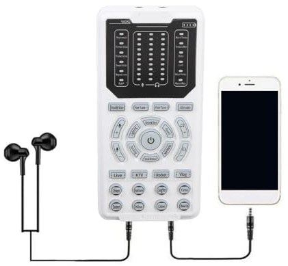 Goshyda Portable Voice Changer & Sound Board, 16 Sprachmodi mit 10 Level -Einstellung, 8 Eingebaute Soundeffekte für Live -Streaming OS X Android PC